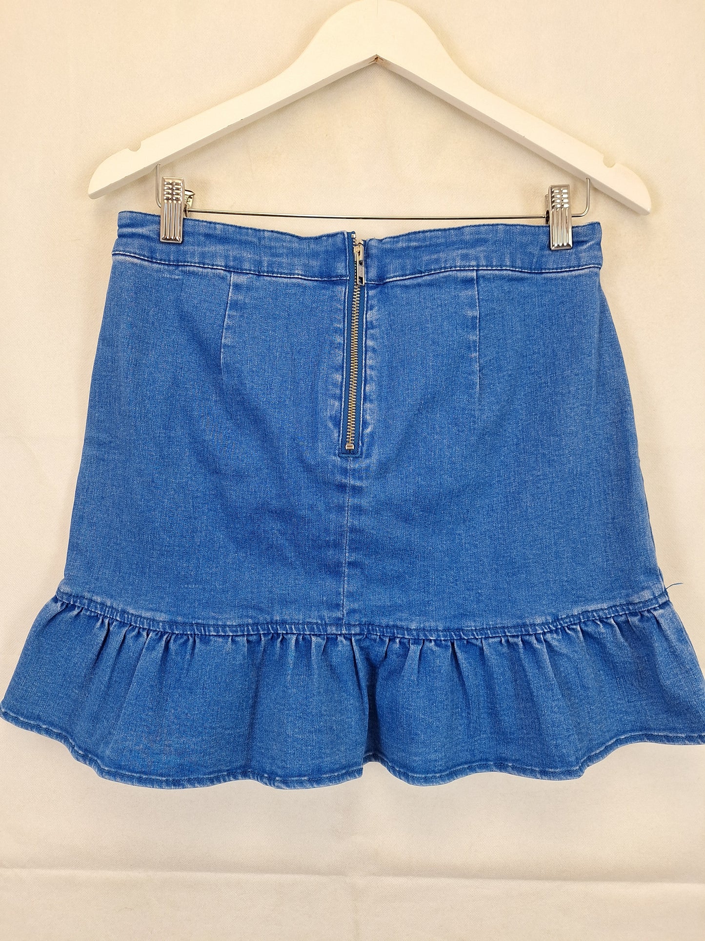 Seed Classic Ruffle Hem Denim Mini Skirt Size 12 by SwapUp-Online Second Hand Store-Online Thrift Store