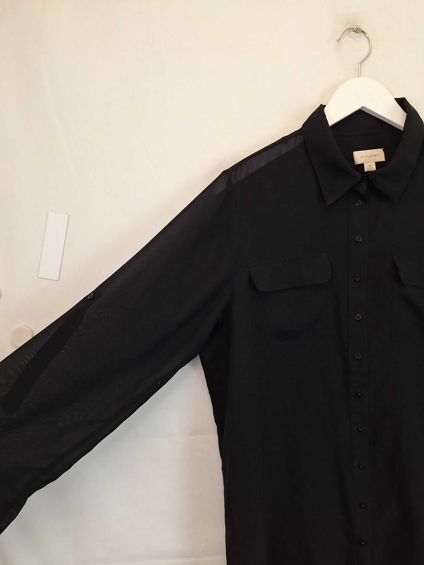 Witchery Classic Button Down Sheer Shirt Size 14 by SwapUp-Online Second Hand Store-Online Thrift Store