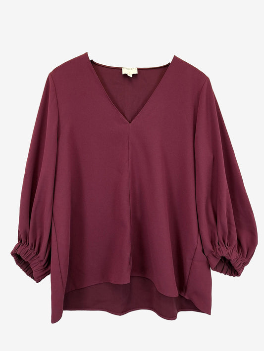 Witchery Plum Balloon Sleeve Top Size 14 by SwapUp-Online Second Hand Store-Online Thrift Store