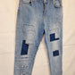 Blanco Patchwork Denim Cropped Jeans Size 12 by SwapUp-Online Second Hand Store-Online Thrift Store