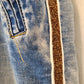 Italian Star Distressed Bronze Side Panel Denim Jeans Size L by SwapUp-Online Second Hand Store-Online Thrift Store
