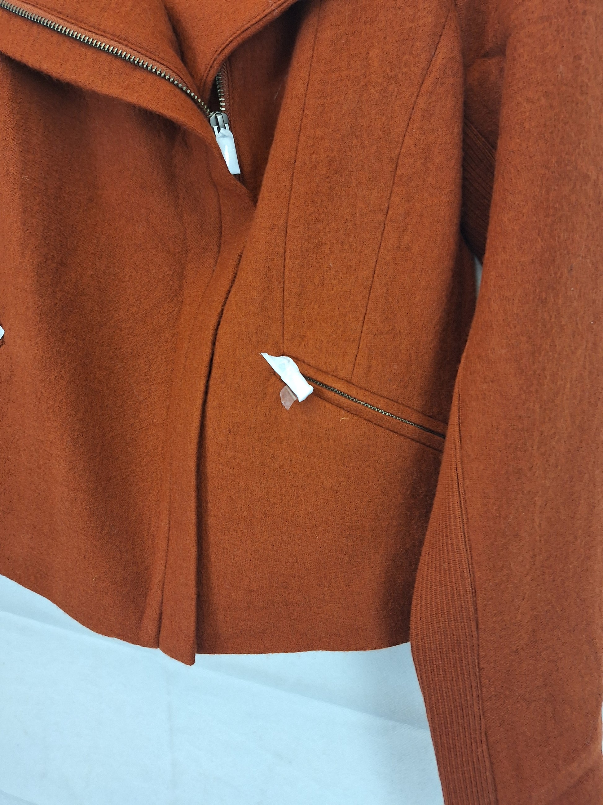 Marcs Rust Lani Felted Wool Asymmetric Jacket Size 10 by SwapUp-Online Second Hand Store-Online Thrift Store