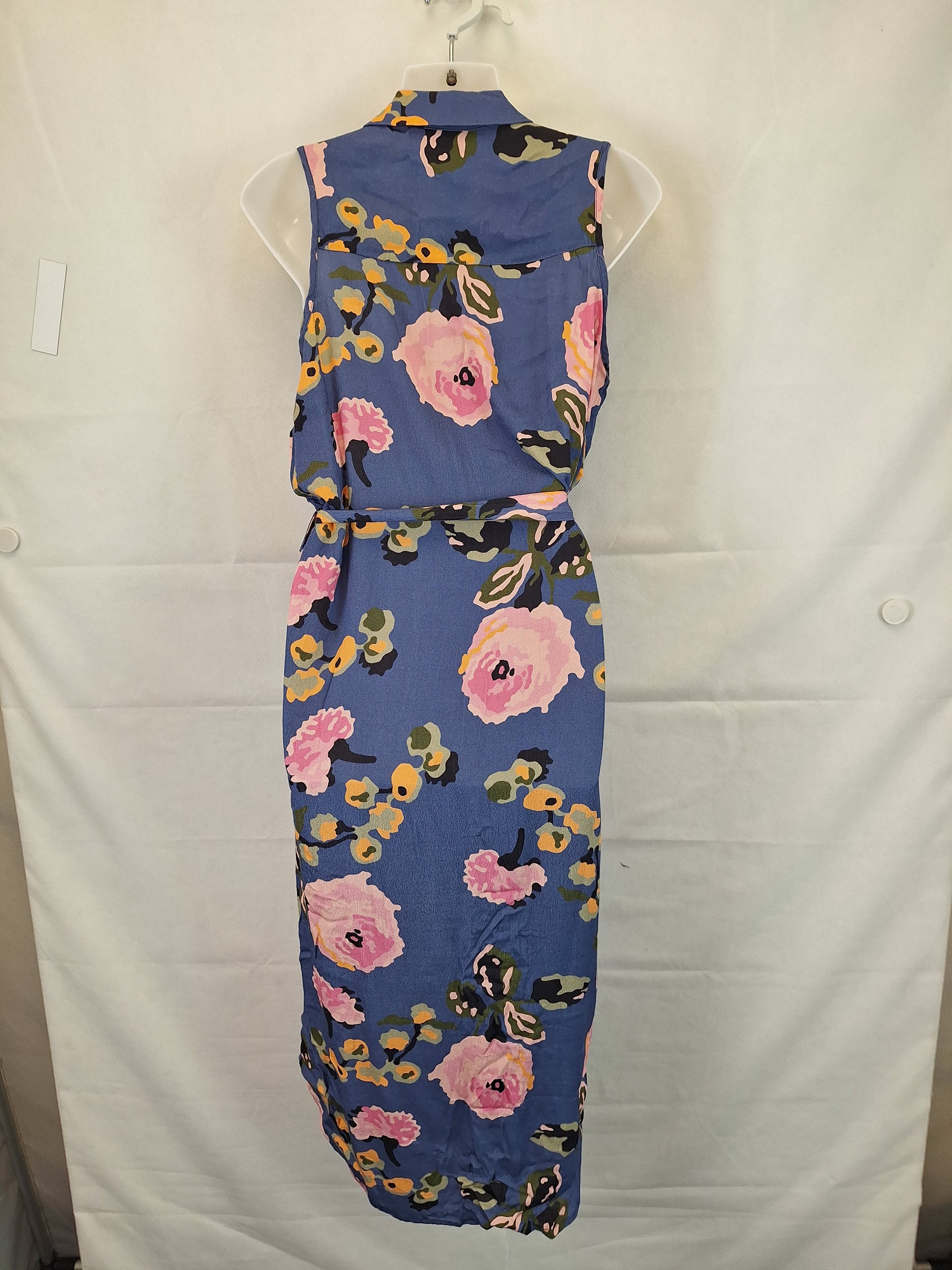 Obus Floral Belted Shirt Style Midi Dress Size 10 by SwapUp-Online Second Hand Store-Online Thrift Store