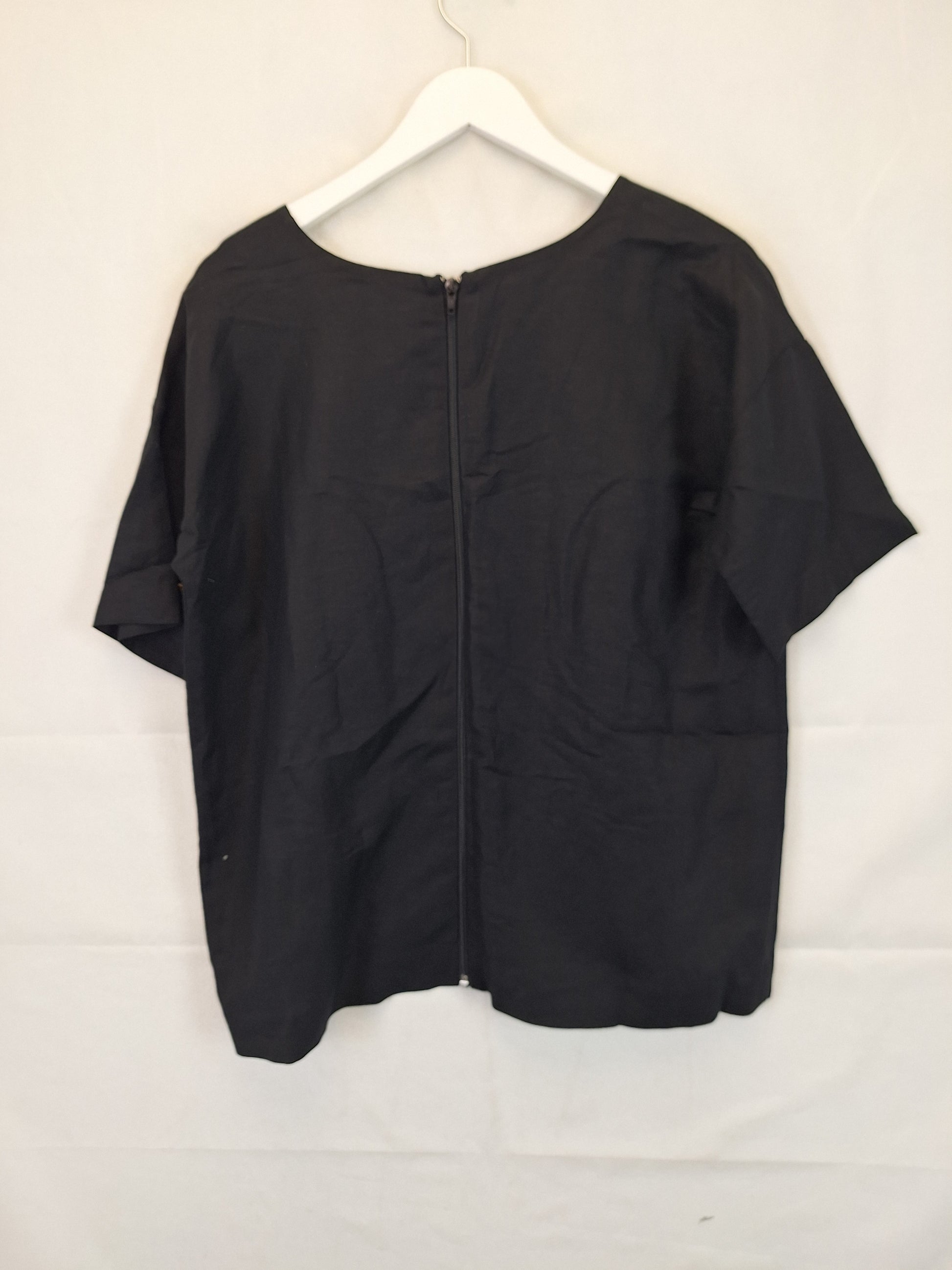 Obus Boxy Leta Linen Blend Top Size 10 by SwapUp-Online Second Hand Store-Online Thrift Store