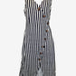 Country Road Navy Wrap Striped Linen Midi Dress Size 10 by SwapUp-Online Second Hand Store-Online Thrift Store