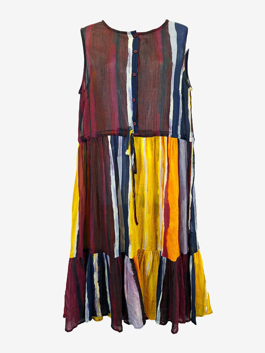 Gorman Mangkaja Textured Tie Waist Midi Dress Size 10 by SwapUp-Online Second Hand Store-Online Thrift Store