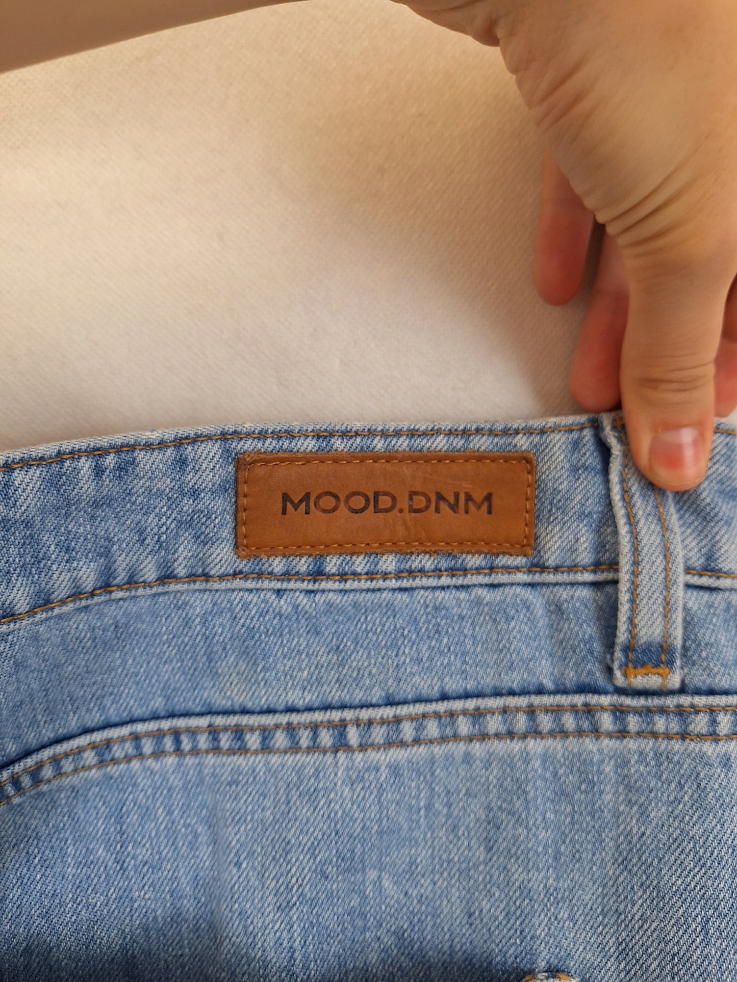 MOOD.DNM Mid Blue Straight Split Cuff Denim Jeans Size 16 by SwapUp-Online Second Hand Store-Online Thrift Store