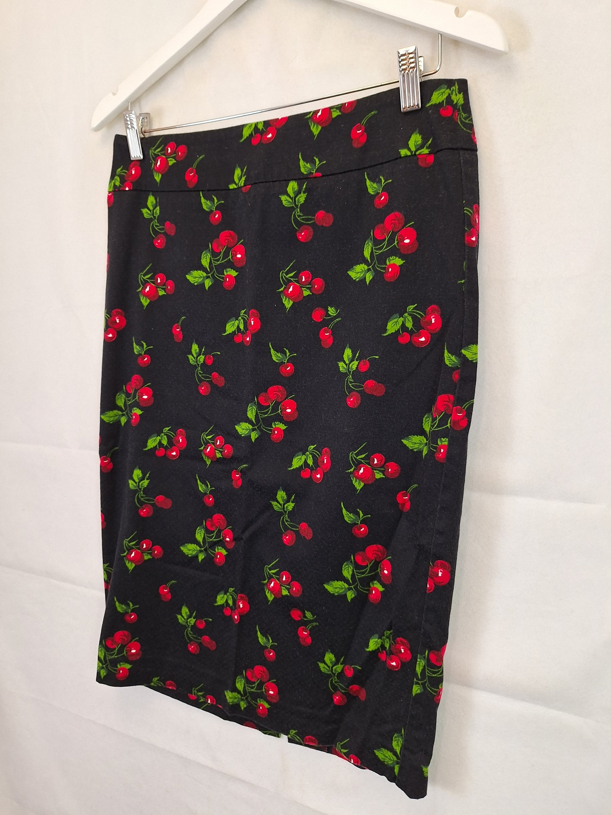 Review Cherry Office Pencil Midi Skirt Size 10 by SwapUp-Online Second Hand Store-Online Thrift Store