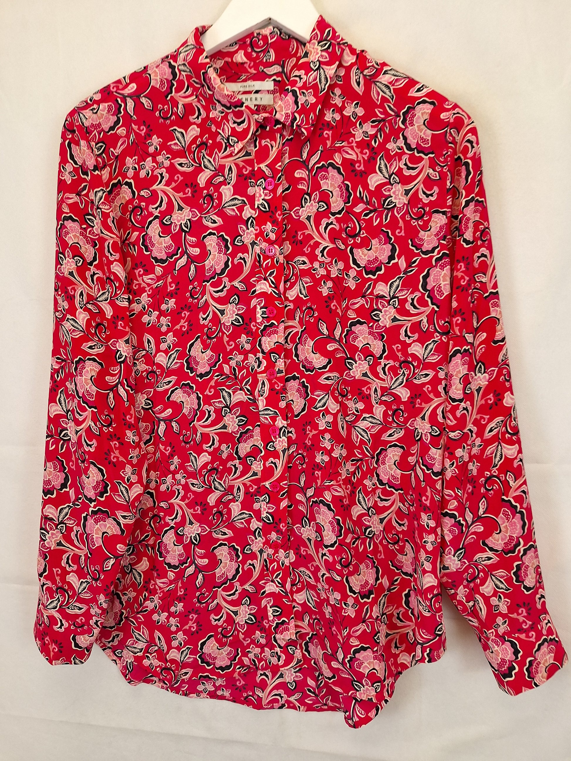 Trenery Vibrant Silk Floral Shirt Size M by SwapUp-Online Second Hand Store-Online Thrift Store