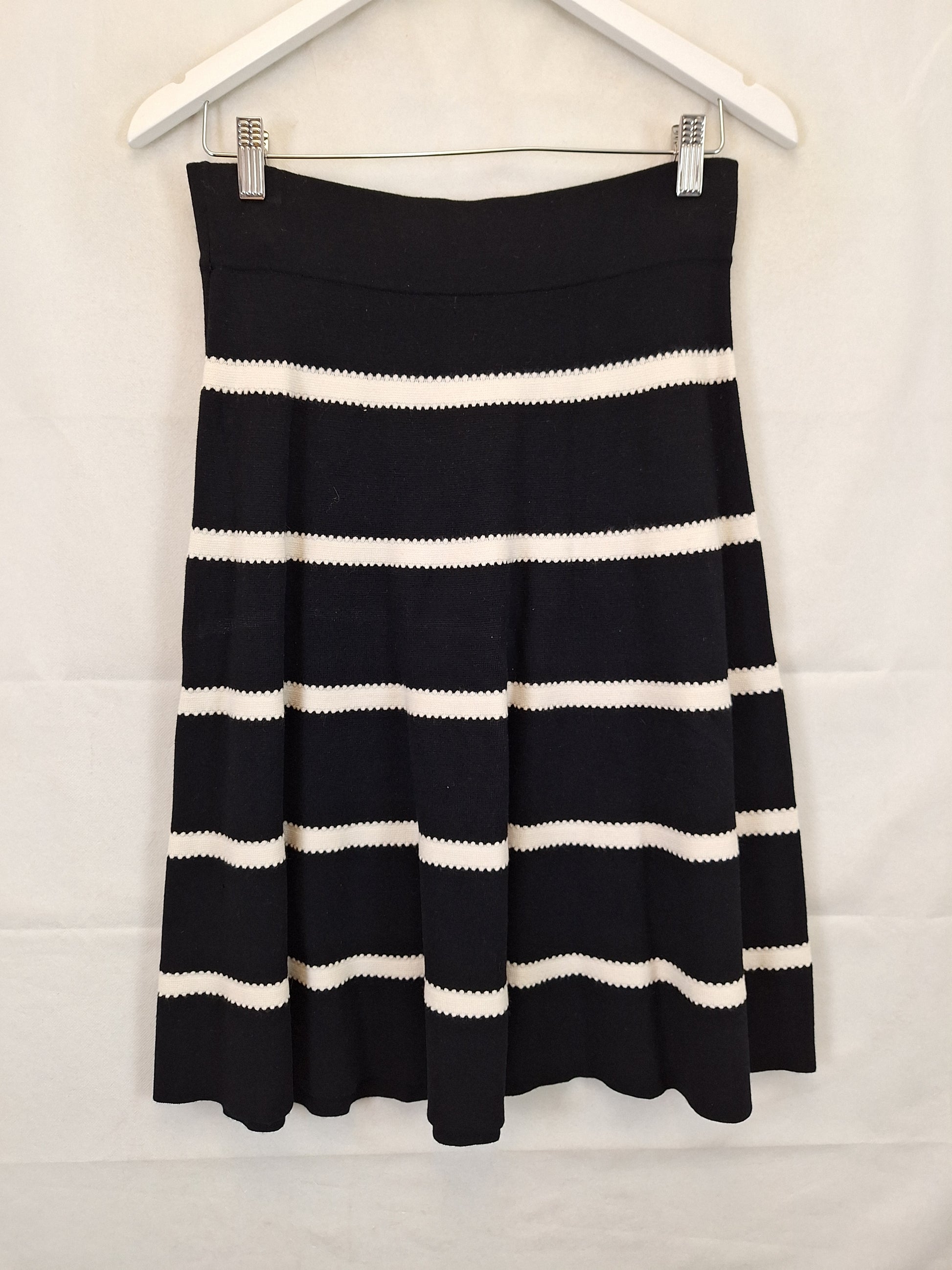 Review Striped Knit A-line Midi Skirt Size 10 by SwapUp-Online Second Hand Store-Online Thrift Store