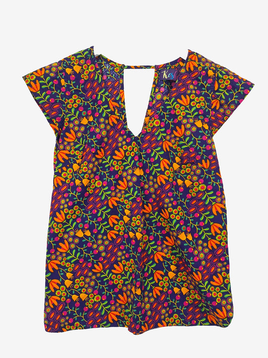 Keshet Capped Sleeve Folk Top Size XS by SwapUp-Online Second Hand Store-Online Thrift Store