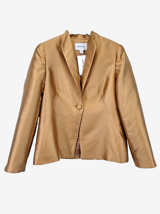 Perri Cutten Iconic Gold Structured  Blazer Size 14 by SwapUp-Online Second Hand Store-Online Thrift Store