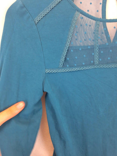 Review Dainty Teal Lace Top Size 8 by SwapUp-Online Second Hand Store-Online Thrift Store