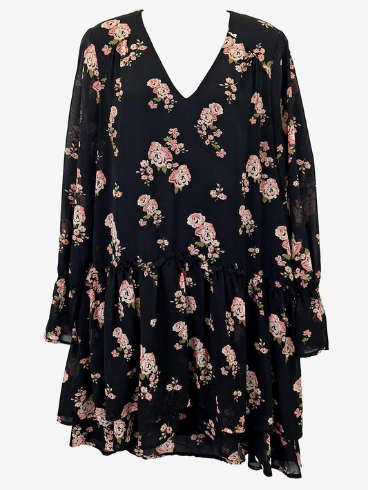 Decjuba Elegant Floral Smock Midi Dress Size 12 by SwapUp-Online Second Hand Store-Online Thrift Store