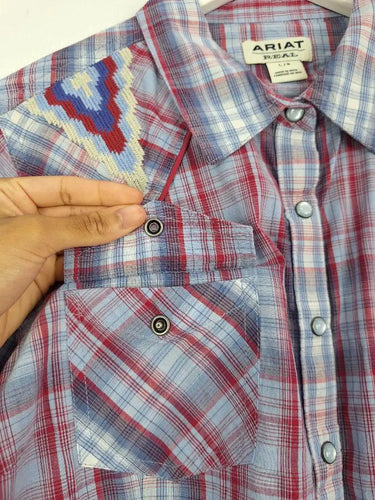 ARIAT Checked Classic Embroidered Western Shirt Size L by SwapUp-Online Second Hand Store-Online Thrift Store