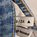 Second-Hand - Abrand Frayed High Relaxed Mini Shorts Size 6 - SwapUp