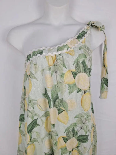 Adorne Lemon Floral Asymmetrical Maxi Dress Size 16 by SwapUp-Online Second Hand Store-Online Thrift Store