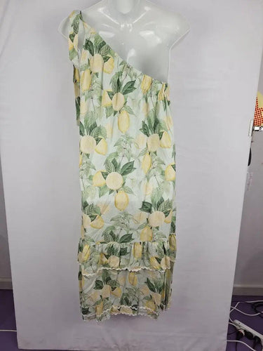 Adorne Lemon Floral Asymmetrical Maxi Dress Size 16 by SwapUp-Online Second Hand Store-Online Thrift Store