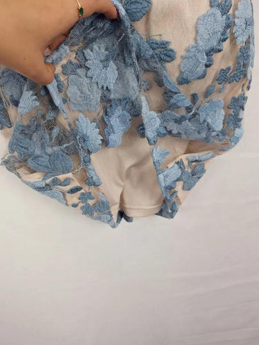 Adriana Papell Embroidered Mesh Overlay Mini Occasional Dress Size 10 by SwapUp-Online Second Hand Store-Online Thrift Store