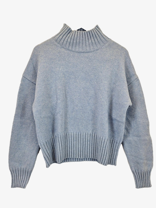 Aere Baby Blue Turtleneck Cropped Knit Jumper Size 12 by SwapUp-Online Second Hand Store-Online Thrift Store