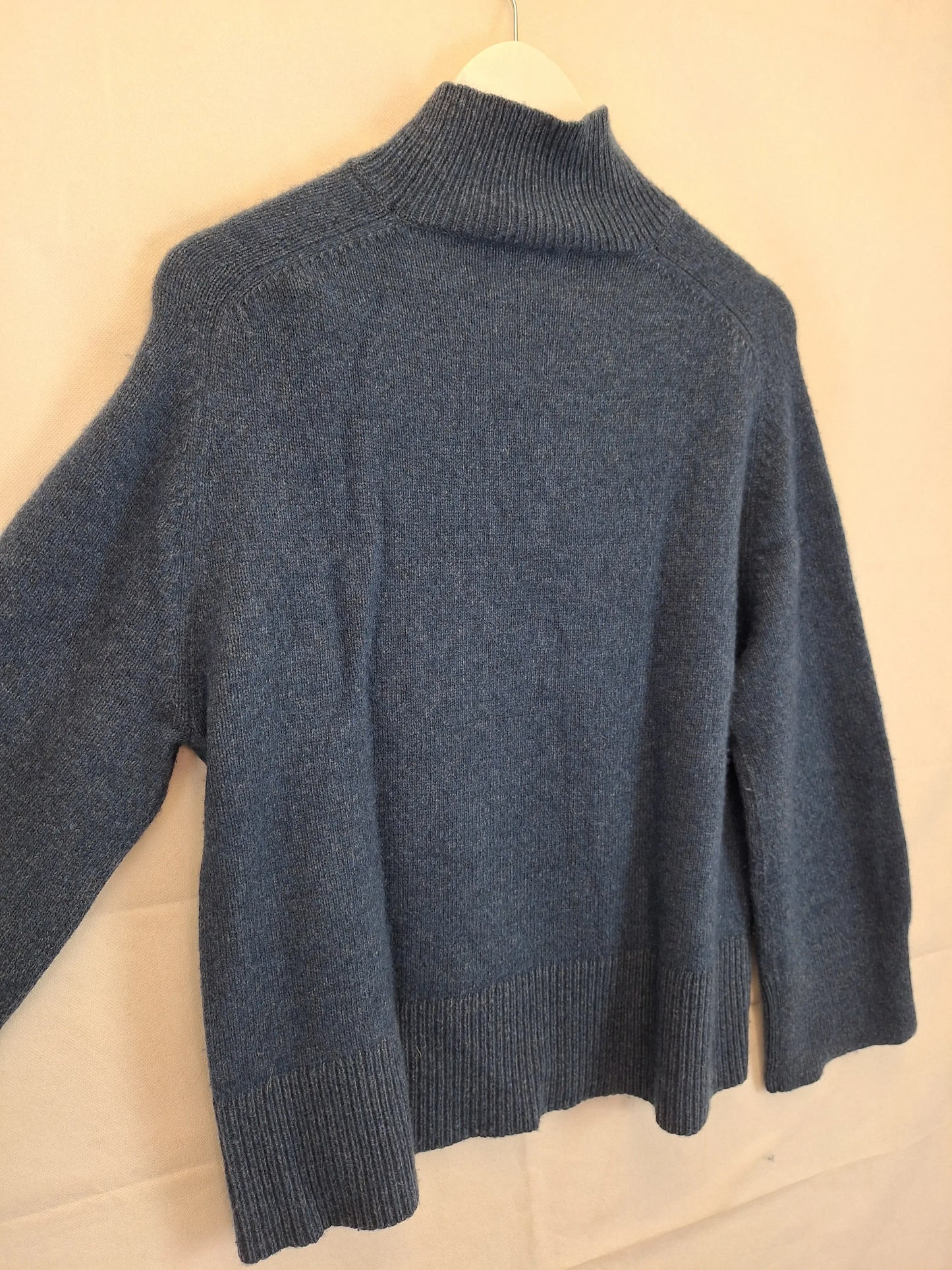 Aere Petrol Blue Turtleneck Boxy Jumper Size 12 by SwapUp-Online Second Hand Store-Online Thrift Store