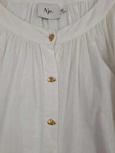 Aje Gold Button Gathered Prairie Top Size One Size by SwapUp-Online Second Hand Store-Online Thrift Store