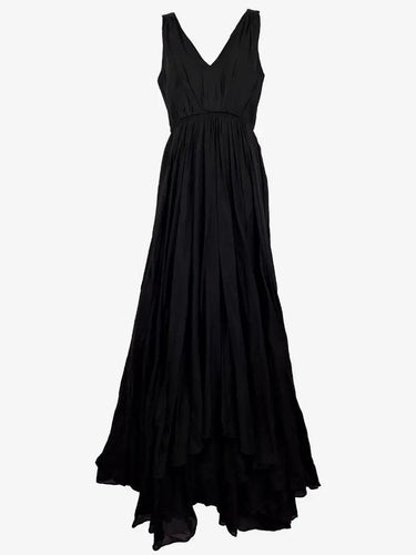 Aje Ruched Deep V Cotton Maxi Dress Size 8 by SwapUp-Online Second Hand Store-Online Thrift Store