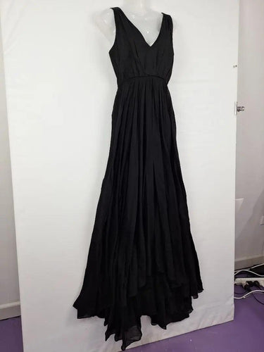 Aje Ruched Deep V Cotton Maxi Dress Size 8 by SwapUp-Online Second Hand Store-Online Thrift Store