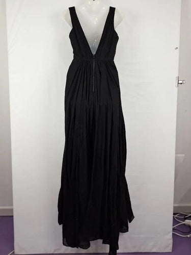 Aje Ruched Deep V Cotton Maxi Dress Size 8 by SwapUp-Online Second Hand Store-Online Thrift Store
