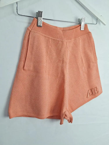 Aje Salmon Knitted High-waisted Shorts Size XXS by SwapUp-Online Second Hand Store-Online Thrift Store