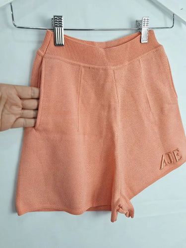 Aje Salmon Knitted High-waisted Shorts Size XXS by SwapUp-Online Second Hand Store-Online Thrift Store