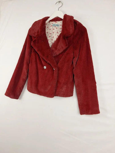 Alannah Hill Cherry Faux Fur Double Breasted Jacket Size 8 by SwapUp-Online Second Hand Store-Online Thrift Store