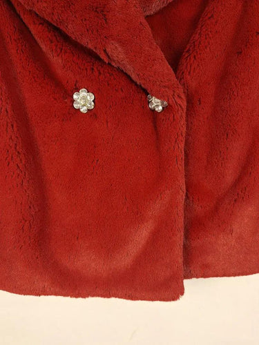 Alannah Hill Cherry Faux Fur Double Breasted Jacket Size 8 by SwapUp-Online Second Hand Store-Online Thrift Store