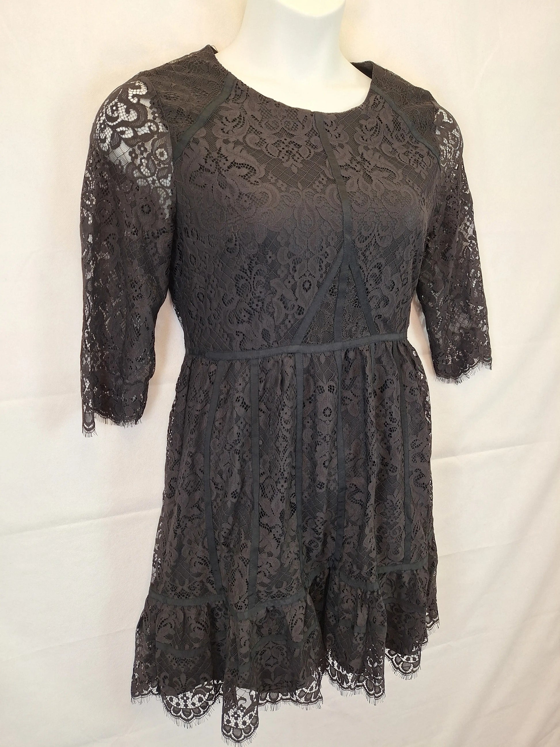 Alannah Hill Classic Lace A Line Mini Dress Size 14 by SwapUp-Online Second Hand Store-Online Thrift Store