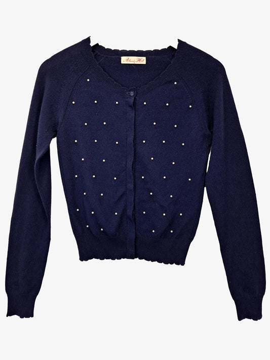 Alannah Hill Classic Navy Pearl Cardigan Size 10 by SwapUp-Online Second Hand Store-Online Thrift Store
