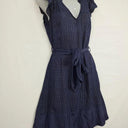 Alannah Hill Navy Frilled Silk Midi Dress Size 10 by SwapUp-Online Second Hand Store-Online Thrift Store