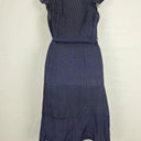Alannah Hill Navy Frilled Silk Midi Dress Size 10 by SwapUp-Online Second Hand Store-Online Thrift Store