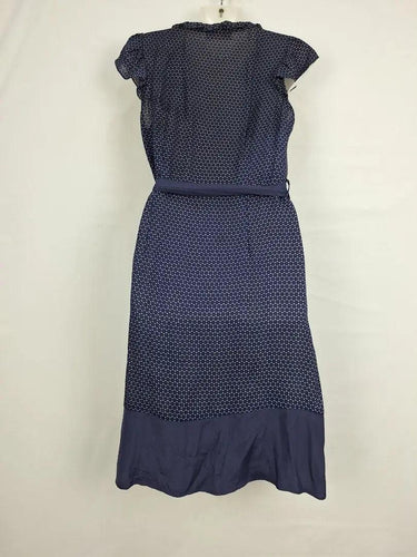 Alannah Hill Navy Frilled Silk Midi Dress Size 10 by SwapUp-Online Second Hand Store-Online Thrift Store