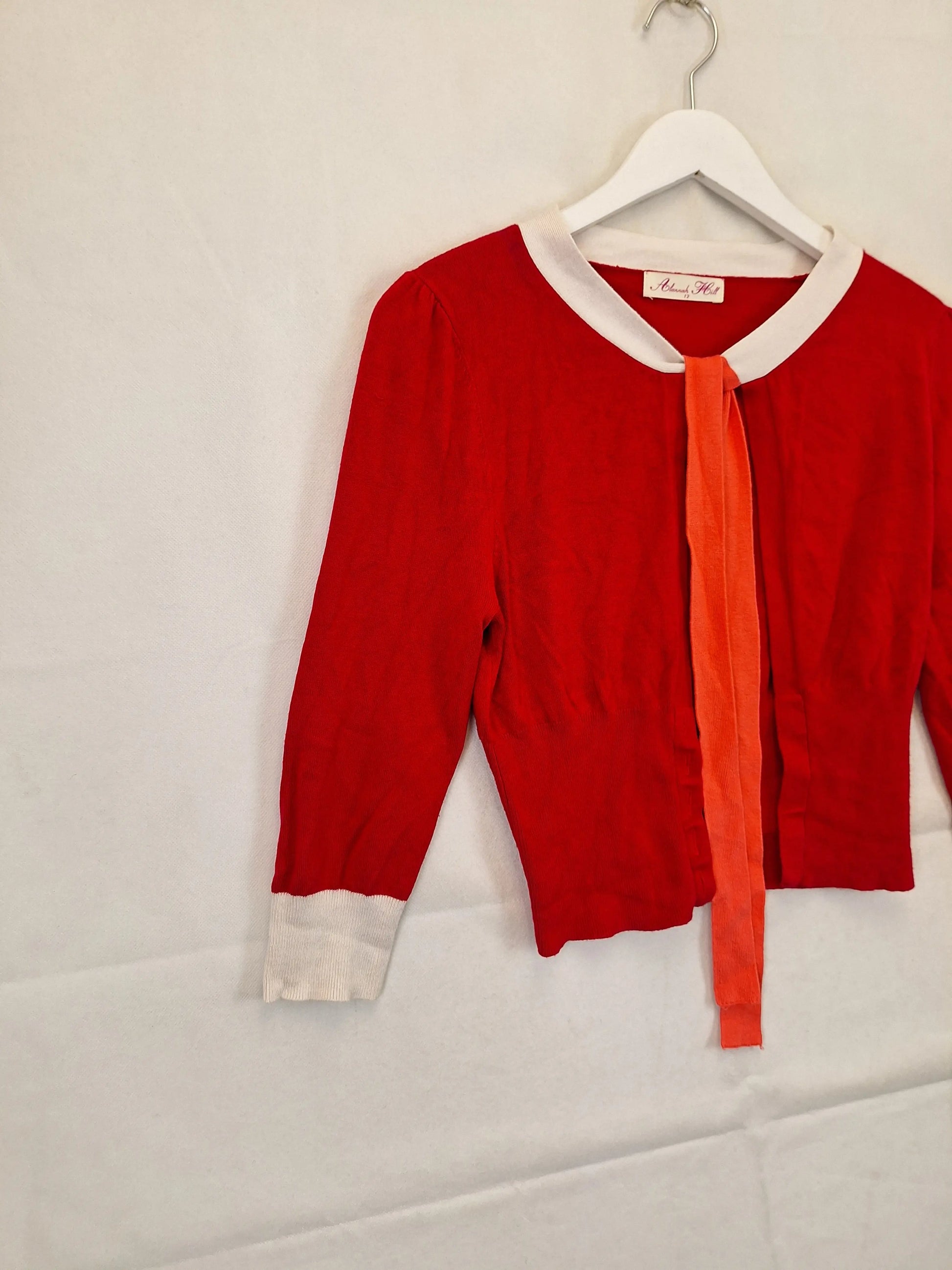 Alannah Hill Raspberry Cropped Knit Cardigan Size 12 by SwapUp-Online Second Hand Store-Online Thrift Store