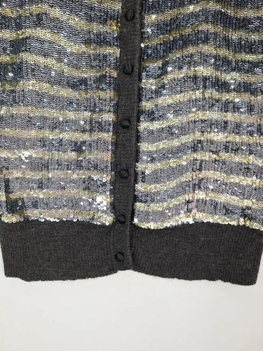 Alannah Hill Sequin Stripe Soft Wool Cardigan Size 10 by SwapUp-Online Second Hand Store-Online Thrift Store
