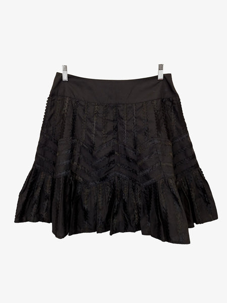 Alannah Hill Textured Panelled Frill Mini Skirt Size 14 – SwapUp