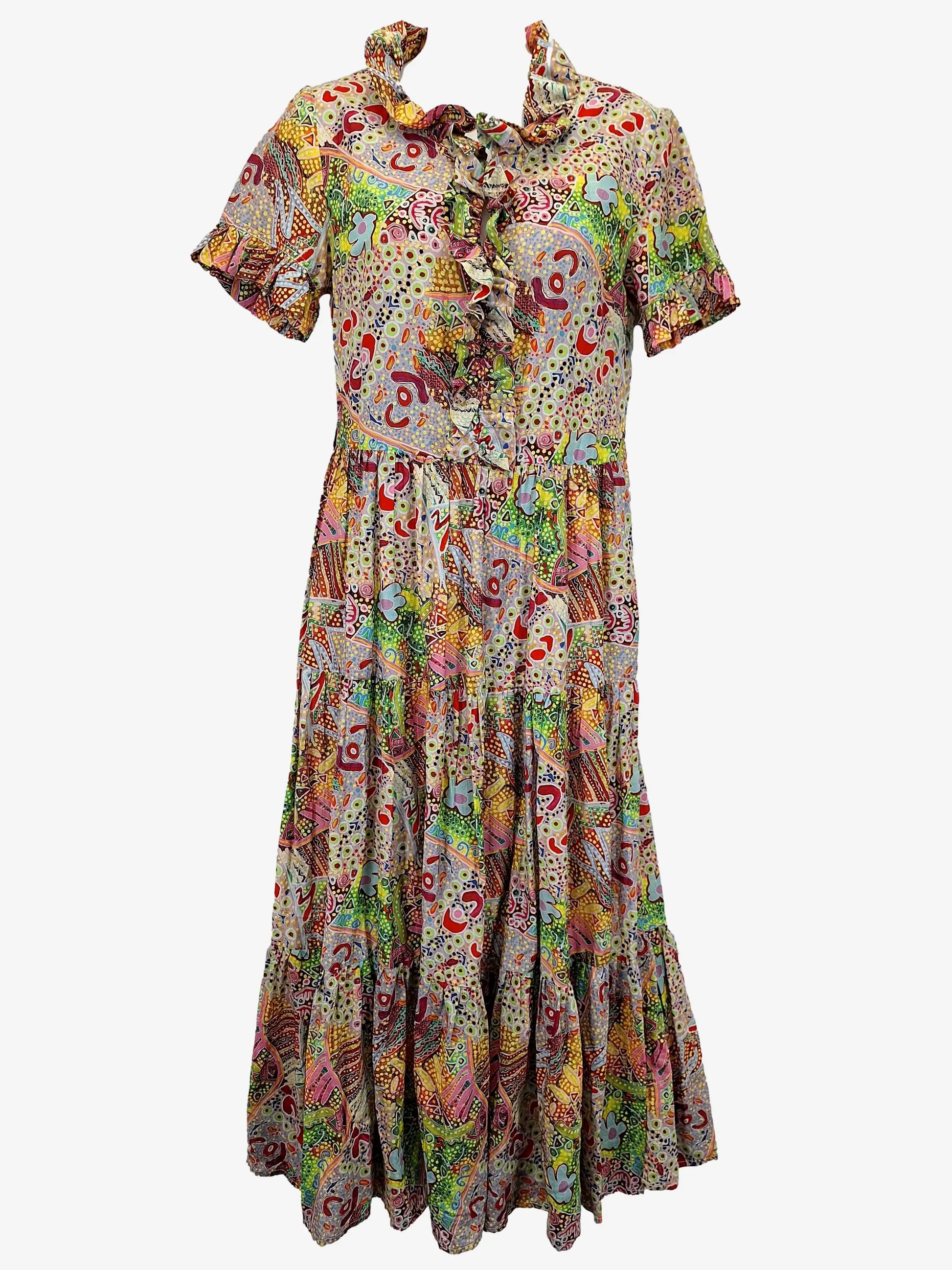 Alessandra Ruffle Summer Midi Dress Size XXXS by SwapUp-Online Second Hand Store-Online Thrift Store