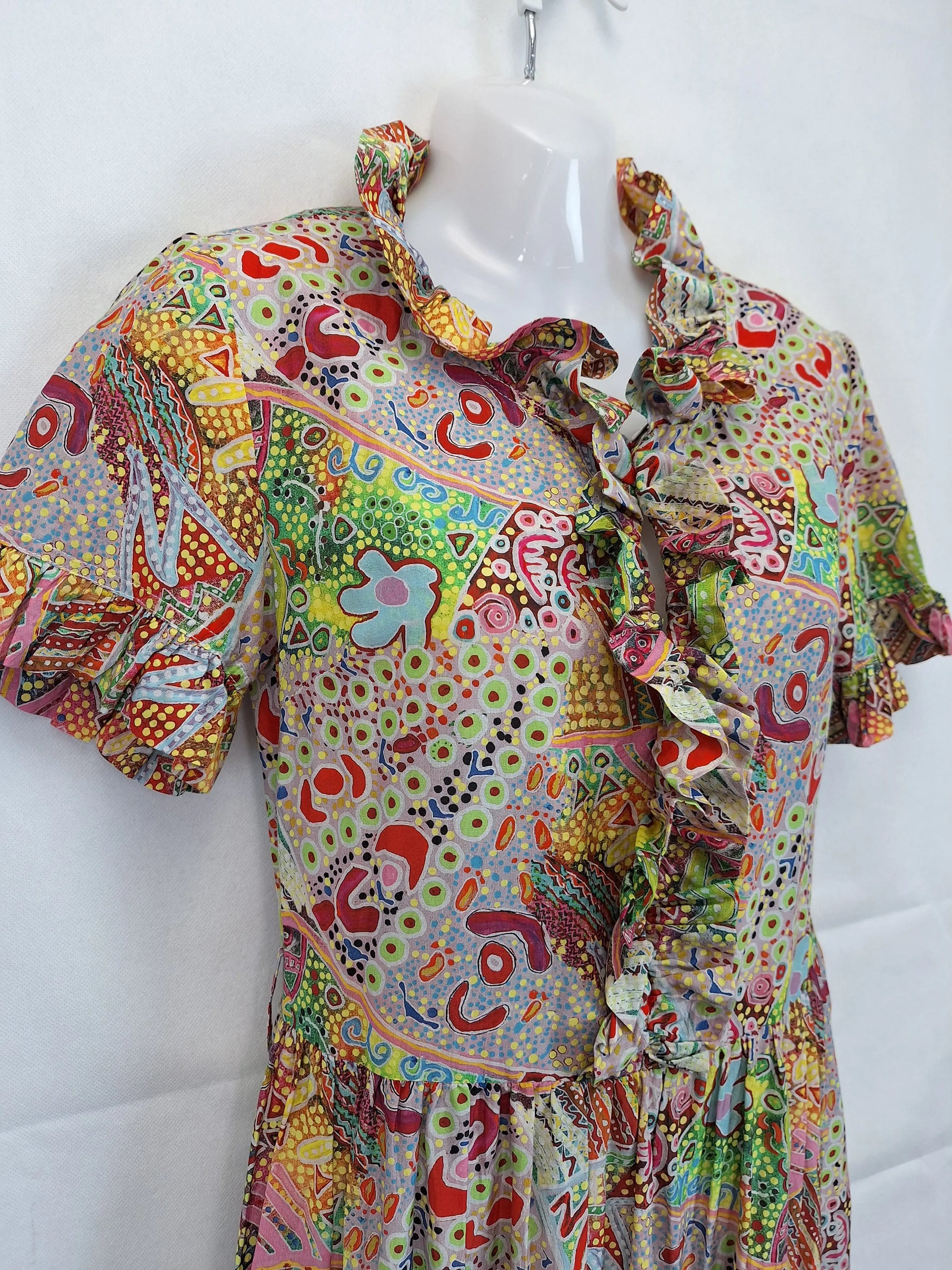 Alessandra Ruffle Summer Midi Dress Size XXXS by SwapUp-Online Second Hand Store-Online Thrift Store