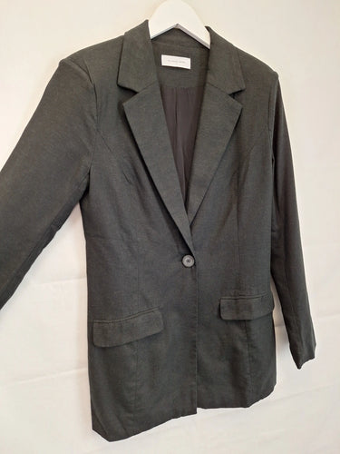 All Things Golden Linen Blend Classic Long  Blazer Size S by SwapUp-Online Second Hand Store-Online Thrift Store