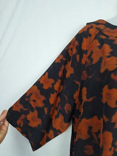 Alpha60 Mottled Copper Silk Midi Dress Size M by SwapUp-Online Second Hand Store-Online Thrift Store
