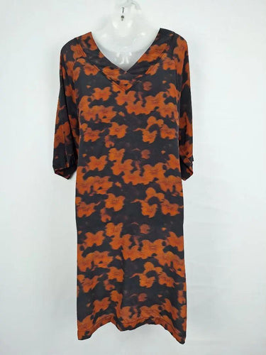 Alpha60 Mottled Copper Silk Midi Dress Size M by SwapUp-Online Second Hand Store-Online Thrift Store