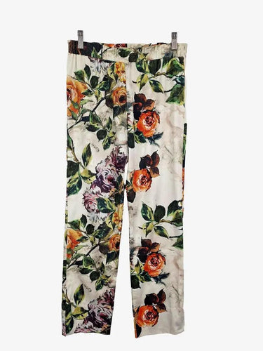 Andiamo Tapered Roses Elasticated Split Hem Pants Size 10 by SwapUp-Online Second Hand Store-Online Thrift Store