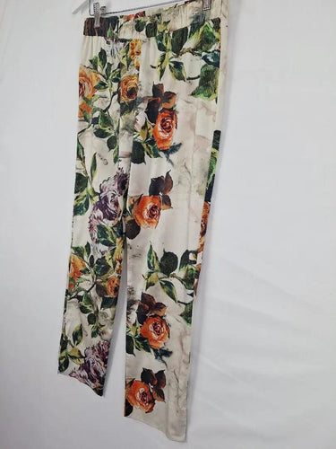 Andiamo Tapered Roses Elasticated Split Hem Pants Size 10 by SwapUp-Online Second Hand Store-Online Thrift Store