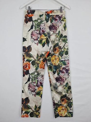 Andiamo Tapered Roses Elasticated Split Hem Pants Size 10 by SwapUp-Online Second Hand Store-Online Thrift Store