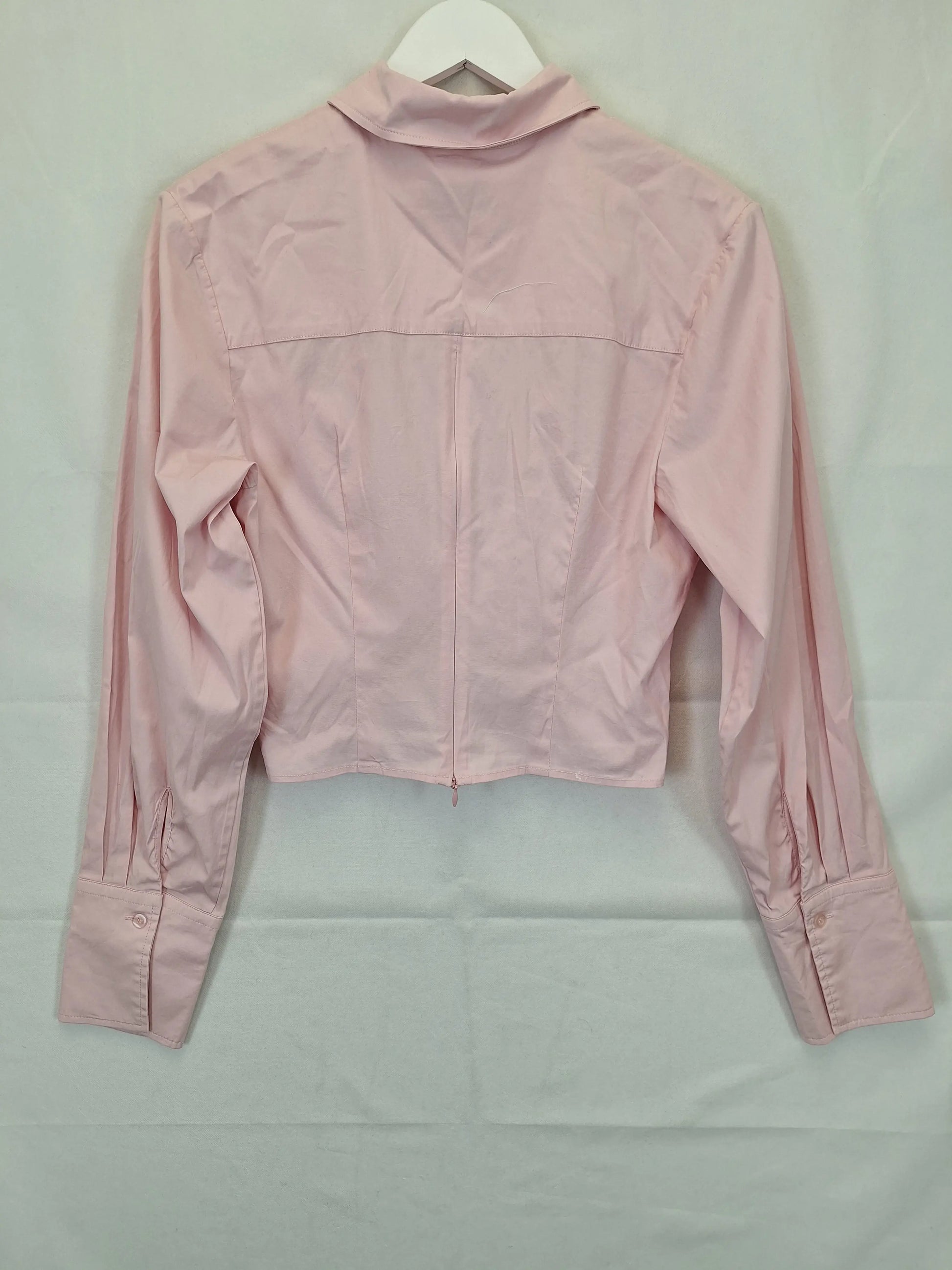 Anna Quan Pink Gathered Cropped Shirt Size 10 by SwapUp-Online Second Hand Store-Online Thrift Store
